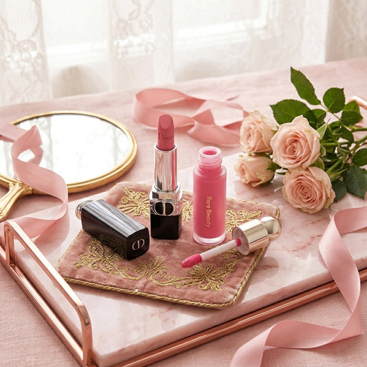 Dior Glow Duo - Dior Lipstick & Rare Beauty Blush