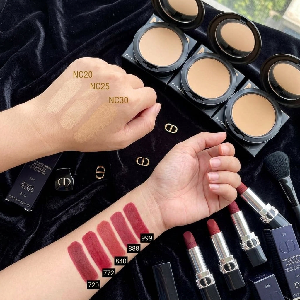 Velvet Base - MAC Powder + Dior Lipstick